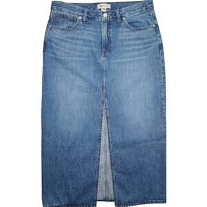 Madewell Denim Front-Slit Midi Skirt